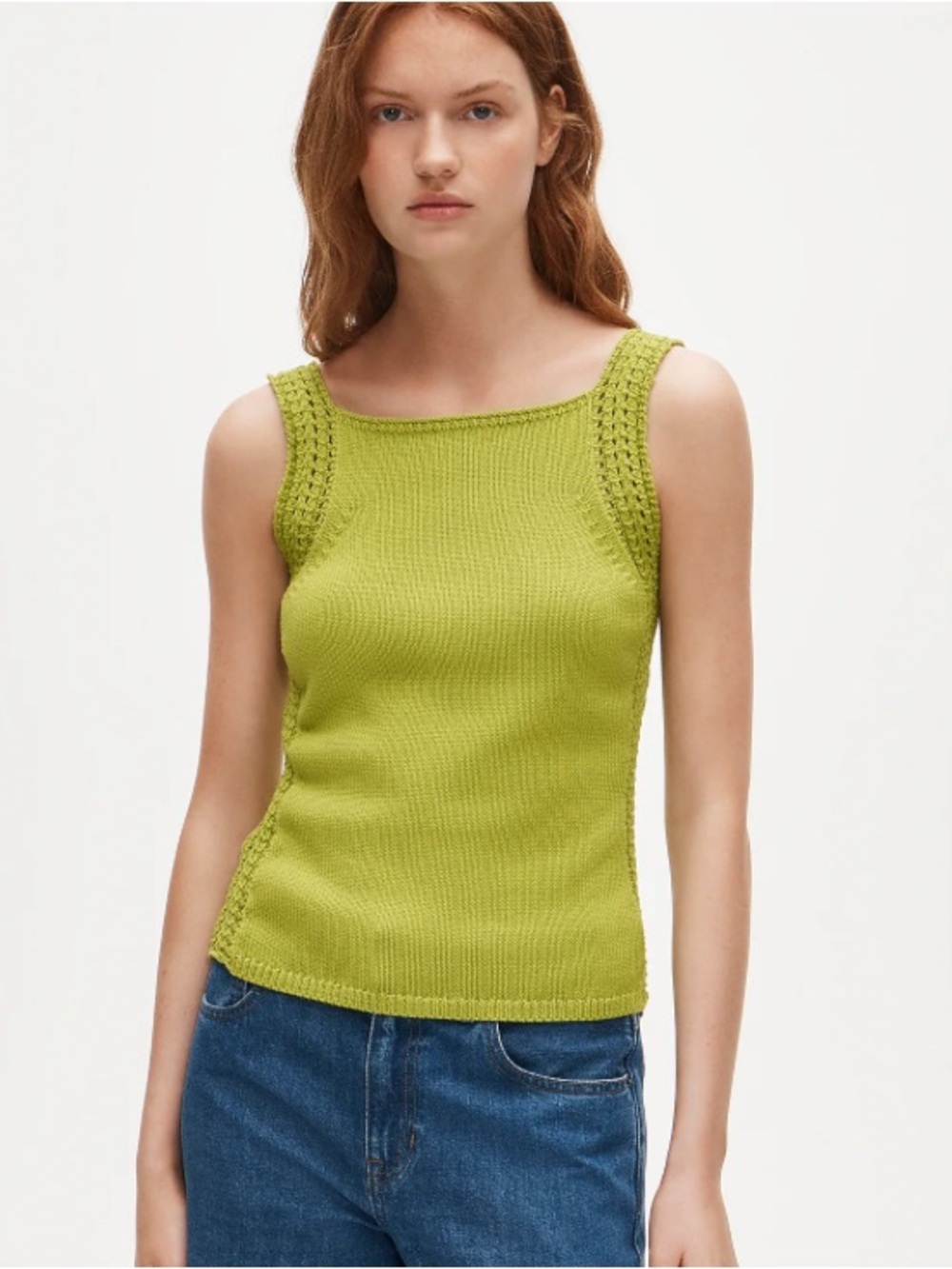 J crew glowing palm Crochet sweater-tank